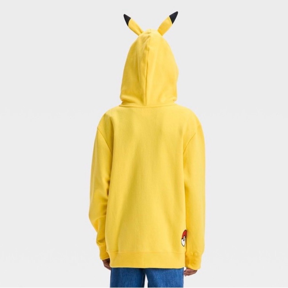 Pokemon Pikachu Character Hooded Sweatshirt - Yellow S (6/7) NWT - Picture 5 of 11